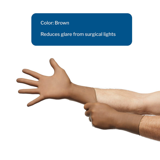 Surgical Glove McKesson Perry Size 7 Sterile Latex Standard Cuff Length Smooth Brown Not Chemo Approved, Packaging Type- Box