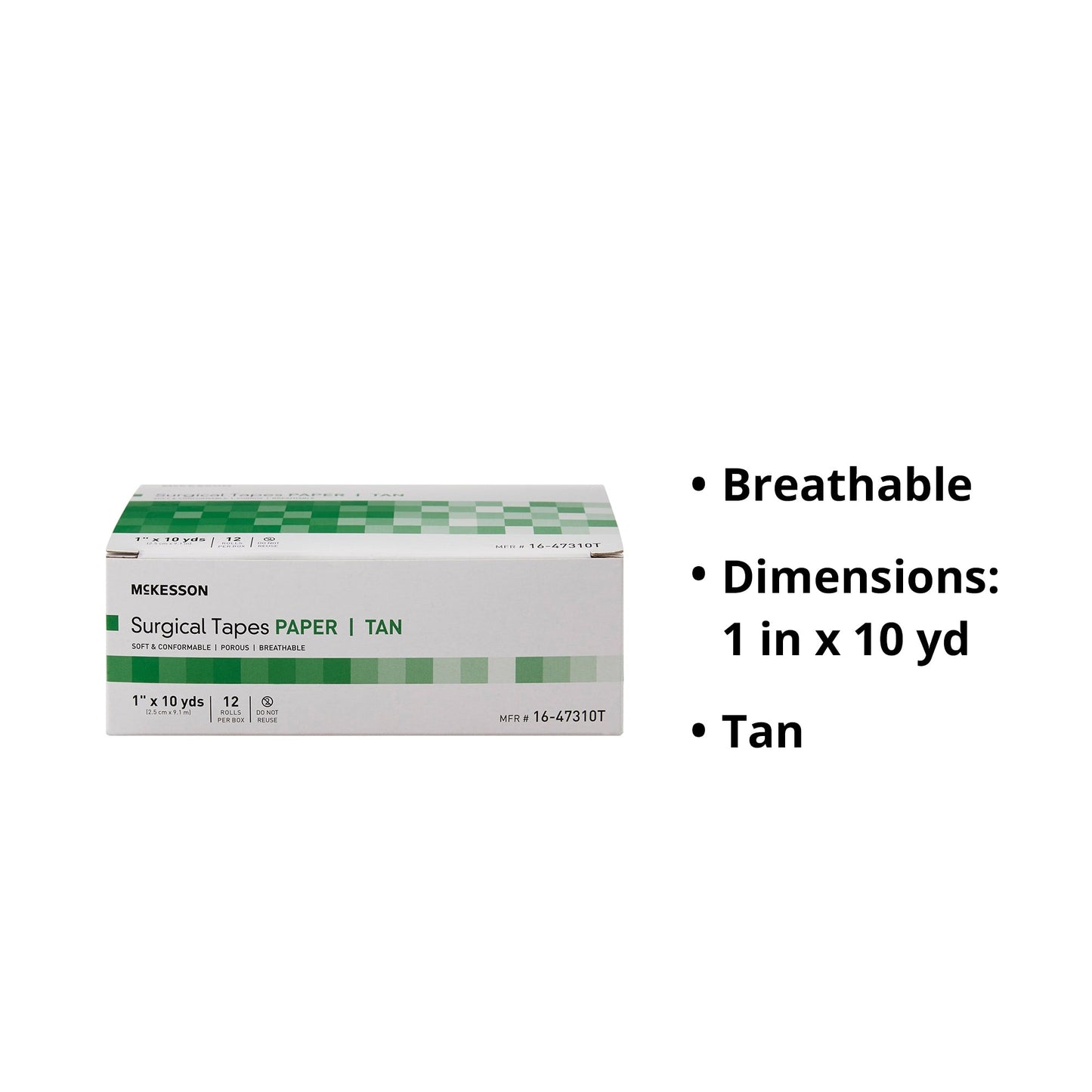 Medical Tape McKesson Tan 1 Inch X 10 Yard Paper NonSterile, Packaging Type- Box