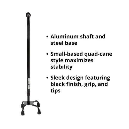 Small Base Quad Cane McKesson Steel 30 to 39 Inch Height Black, Packaging Type- Each