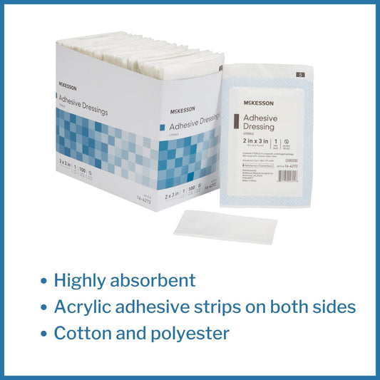 Island Dressing McKesson 2 X 3 Inch Rectangle Sterile, Packaging Type- Each