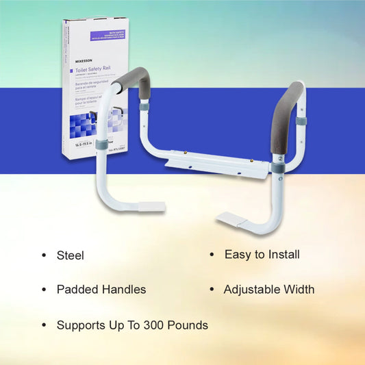Toilet Safety Rail McKesson White Steel, Packaging Type- Each