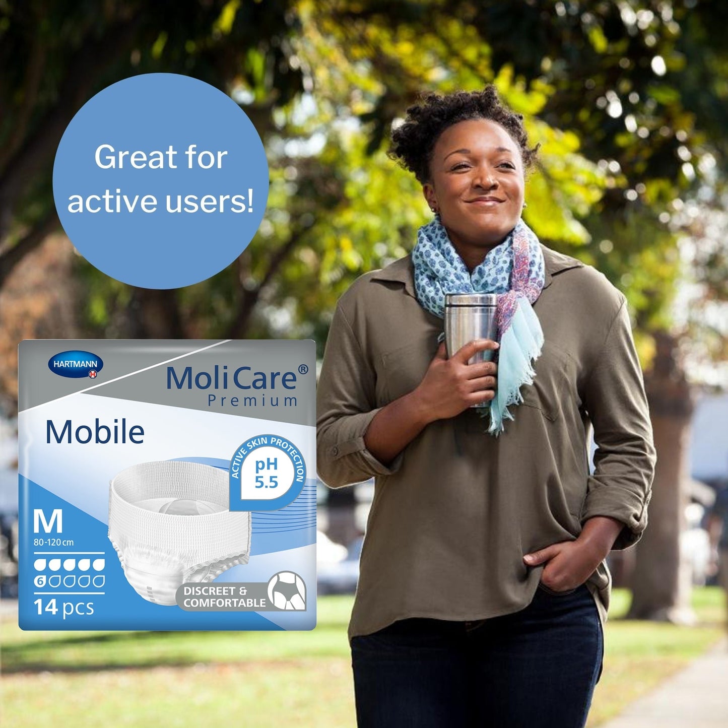 Unisex Adult Absorbent Underwear MoliCare Premium Mobile 6D Pull On with Tear Away Seams Medium Disposable Moderate Absorbency, Packaging Type- Case