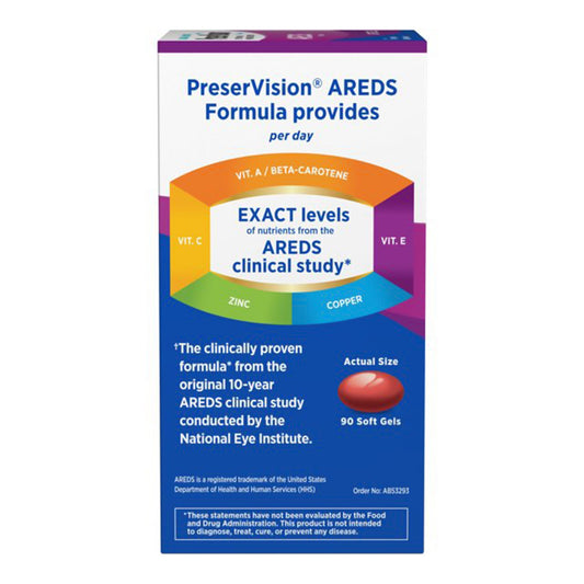 Vitamin Supplement PreserVision Areds Softgel 100 per Bottle | PRESER VISION AREDS 2+MULTIVITAMIN, CAP SGEL (100/BT))