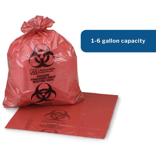 Infectious Waste Bag McKesson 1 to 6 gal. Red Bag 11 X 14 Inch, Packaging Type- Box