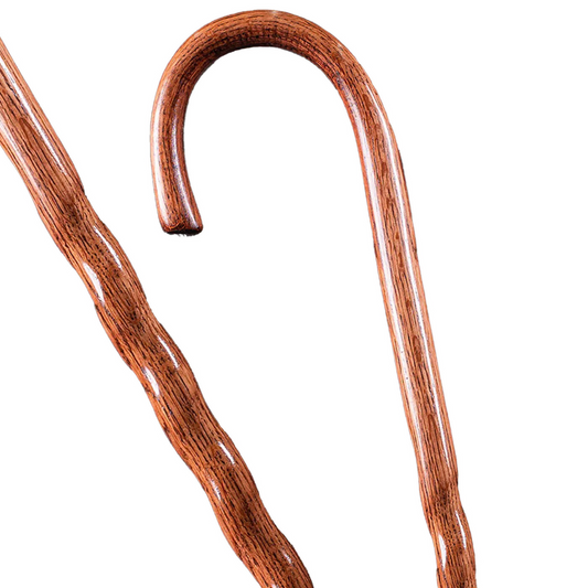Round Handle Cane Brazos™ Twisted Wood 37 Inch Height Red Oak