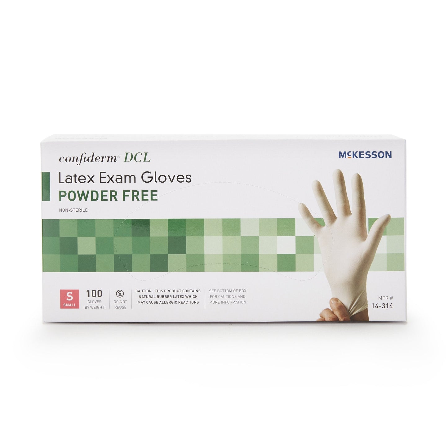 Exam Glove McKesson Confiderm Small NonSterile Latex Standard Cuff Length Smooth Ivory Not Rated, Packaging Type- Box