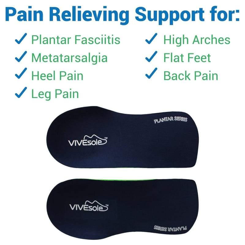 Plantar Series - 3/4 Length - Medium: Men's: 7.5 - 9, Women's: 8.5 - 10 - arch-heel-inserts