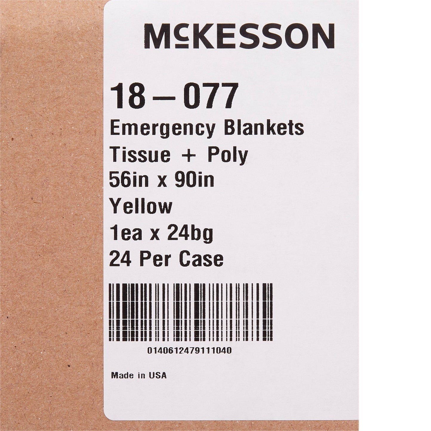 Rescue Blanket McKesson 56 W X 90 L Inch Tissue / Poly Laminate 0.67 lbs., Packaging Type- Each