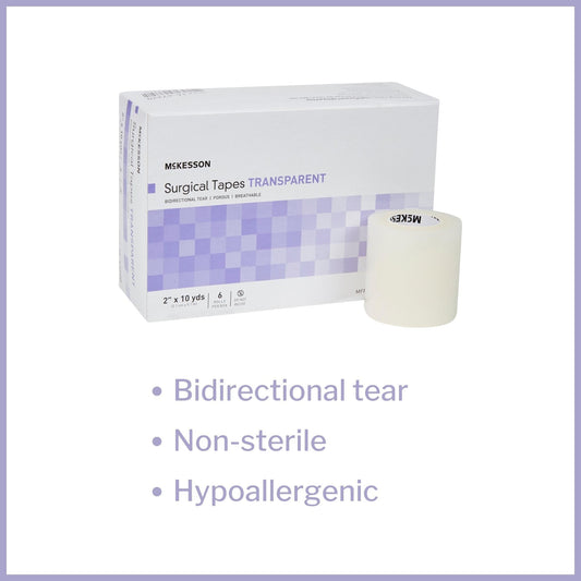 Medical Tape McKesson Transparent 2 Inch X 10 Yard Plastic NonSterile, Packaging Type- Box