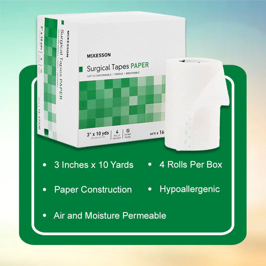 Medical Tape McKesson White 3 Inch X 10 Yard Paper NonSterile, Packaging Type- Box