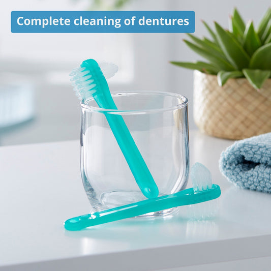 Denture Brush McKesson 2-Sided Bristle Green, Packaging Type- Box