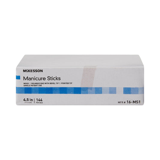 Manicure Stick McKesson 4.5 Inch 100% White Birch, Packaging Type- Each