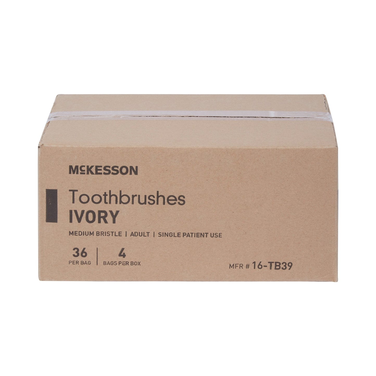 Toothbrush McKesson Ivory Adult Medium, Packaging Type- Each