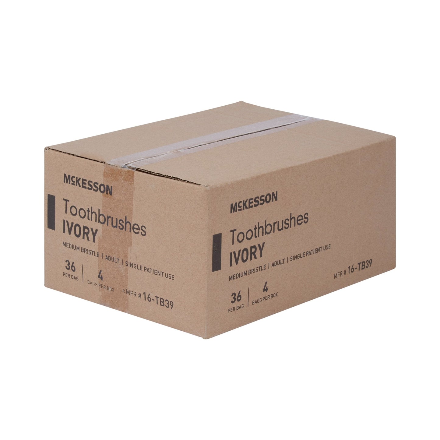 Toothbrush McKesson Ivory Adult Medium, Packaging Type- Each