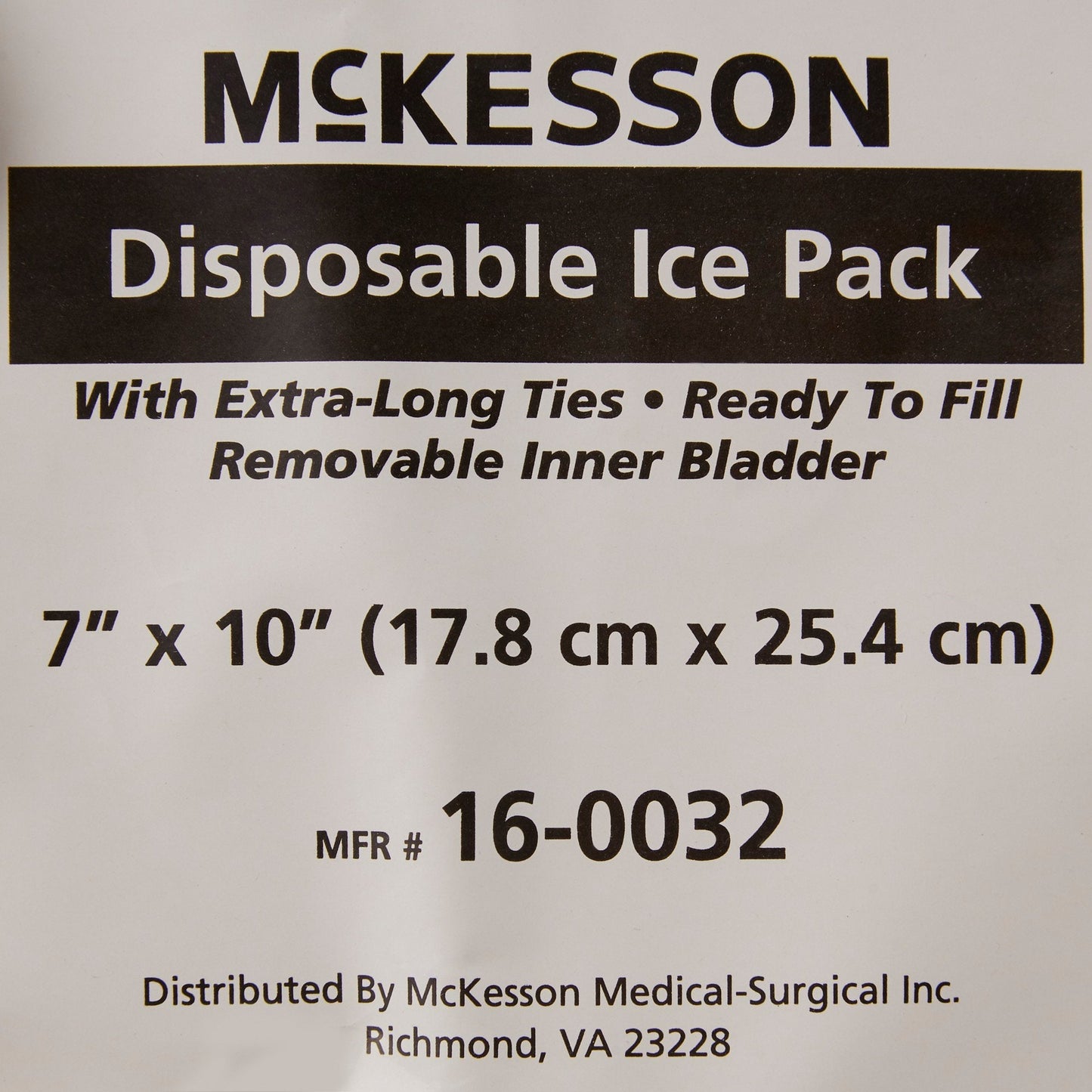 Ice Bag McKesson General Purpose 7 X 10 Inch Fabric Disposable, Packaging Type- Each
