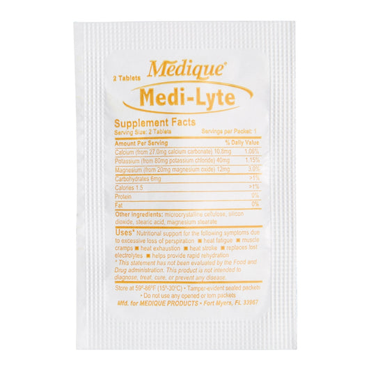 Mineral Supplement Medi-Lyte Calcium / Potassium / Magnesium 10.8 mg - 40 mg - 12 mg Strength Tablet 500 per Box, Packaging Type- Box