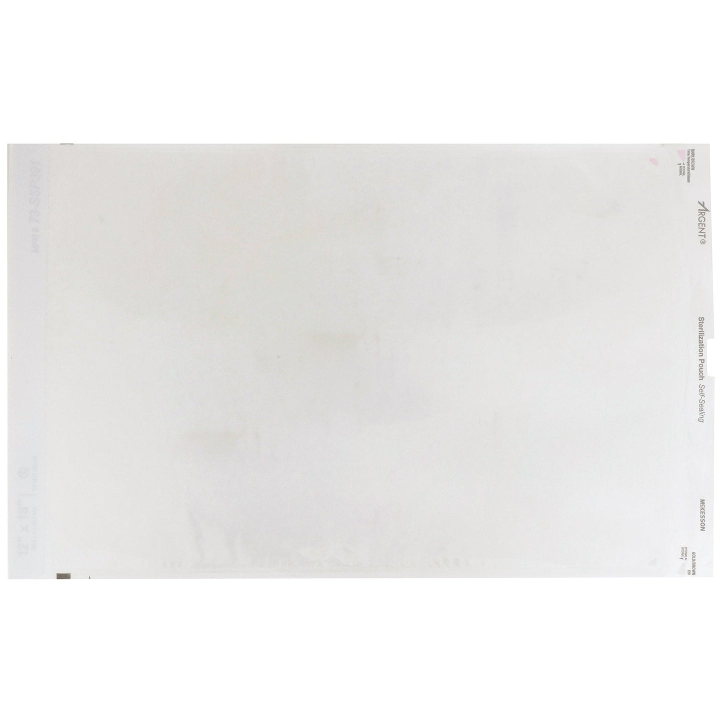 Sterilization Pouch McKesson Argent Sure-Check Ethylene Oxide (EO) Gas / Steam 12 X 18 Inch Transparent / Blue Self Seal Paper / Film, Packaging Type- Box