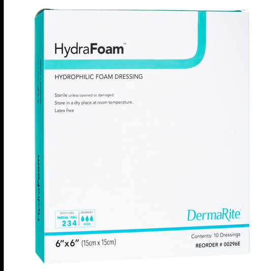 Foam Dressing HydraFoam 6 X 6 Inch Without Border Waterproof Backing Nonadhesive Square Sterile, Packaging Type- Box