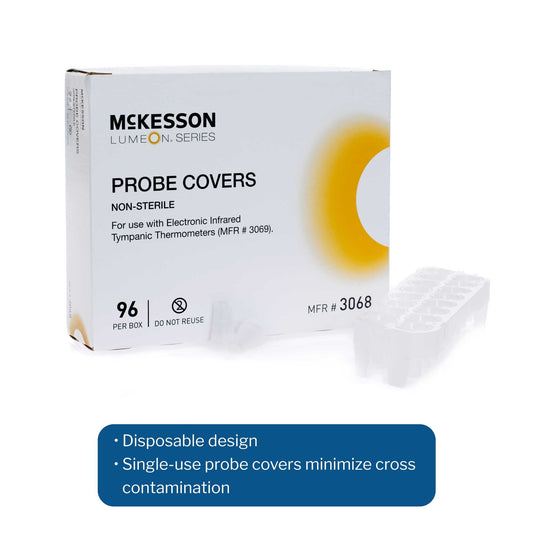 Tympanic Thermometer Probe Cover McKesson LUMEON For use with Tympanic Thermometers 96 per Box, Packaging Type- Box