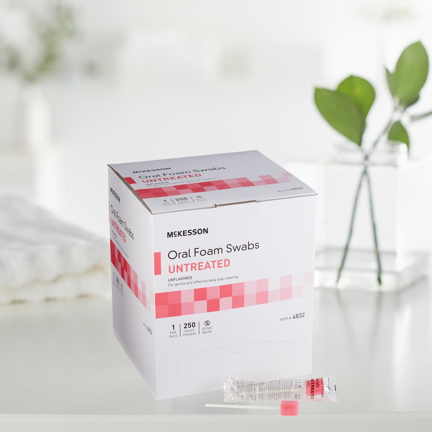 Oral Swab McKesson Untreated Foam Tip 1 per Pack, Packaging Type- Box