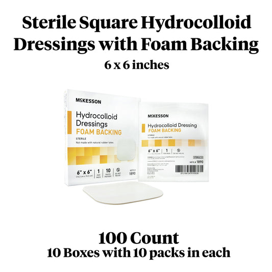 Hydrocolloid Dressing McKesson Foam Backing 6 X 6 Inch Square Hydrocolloid / Foam, Packaging Type- Each