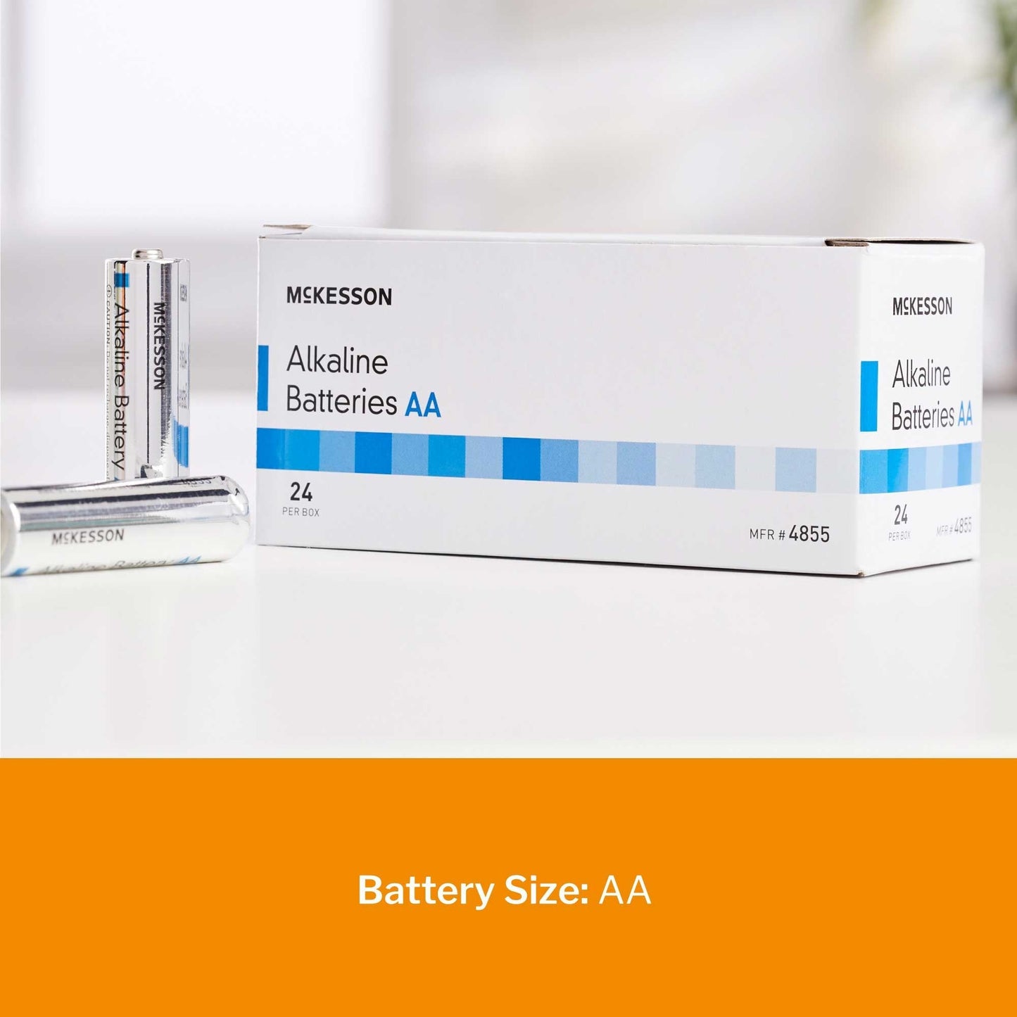 Alkaline Battery McKesson AA Cell 1.5V Disposable 24 Pack, Packaging Type- Each