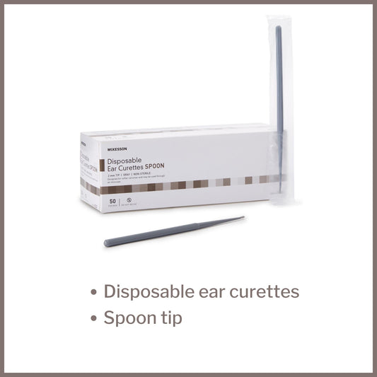 Ear Curette McKesson Handle with Grooves 2 mm Tip Cup Tip, Packaging Type- Box