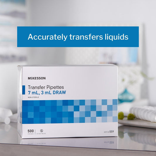 McKesson Transfer Pipette 7.5 mL 0.5 to 3 mL Graduation Increments NonSterile, Packaging Type- Box