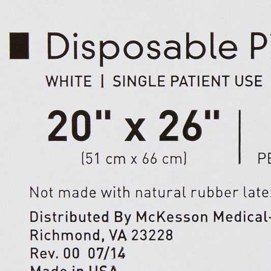 Bed Pillow McKesson 20 X 26 Inch White Disposable, Packaging Type- Each