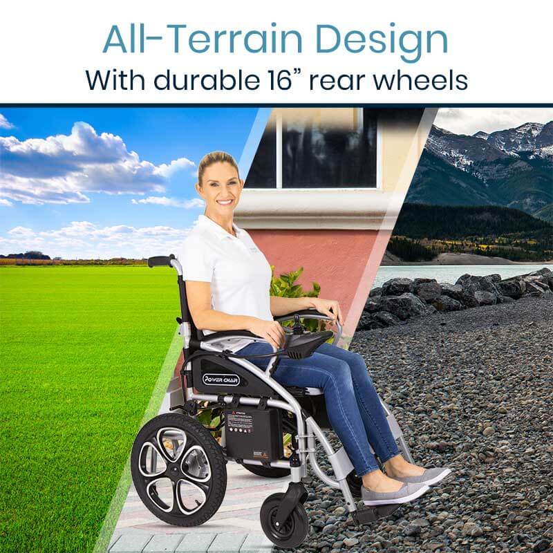 Compact Power Wheelchair - Foldable Long Range Transport Aid - folding-power-wheelchair
