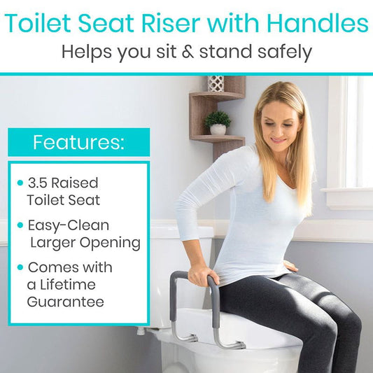 Toilet Seat Riser with Arms - Elongated - toilet-seat-riser-arms