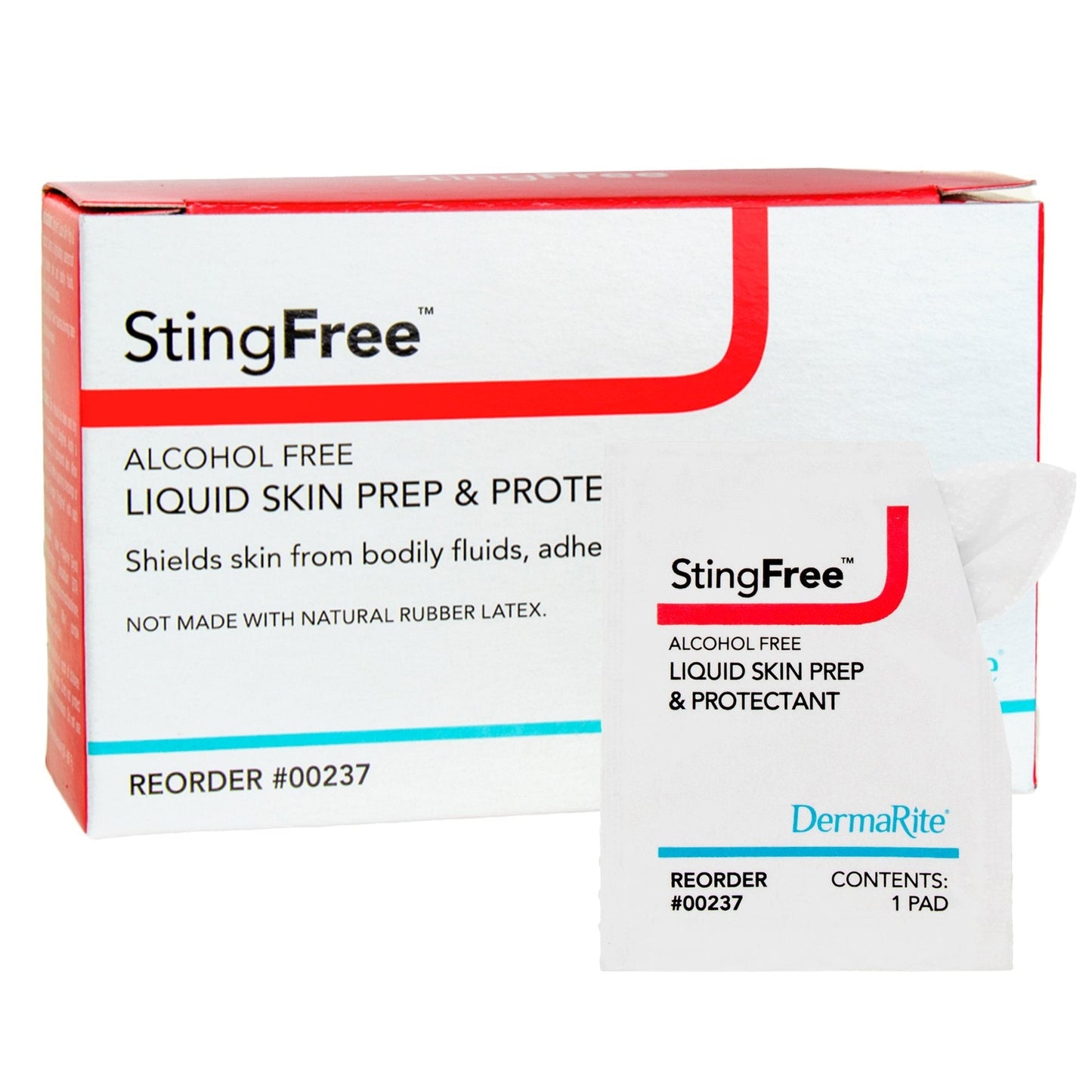 Skin Barrier Wipe StingFree™ Alcohol-Free Liquid Skin Prep & Shield Hexamethyldisiloxane / Decamethylcyclopentasiloxane Individual Packet NonSterile, Packaging Type- Case