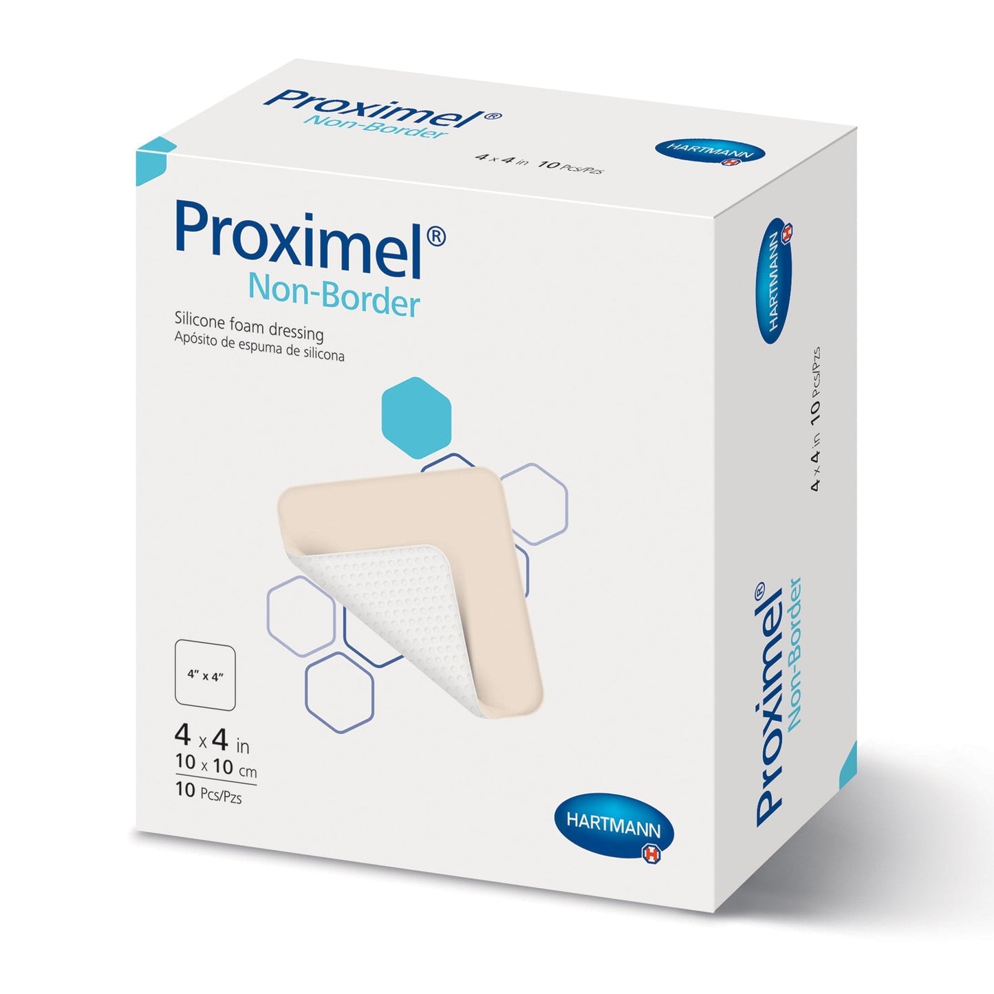 Foam Dressing Proximel Basic Non-Border 4 X 4 Inch Without Border Waterproof Film Backing Nonadhesive Square Sterile, Packaging Type- Each