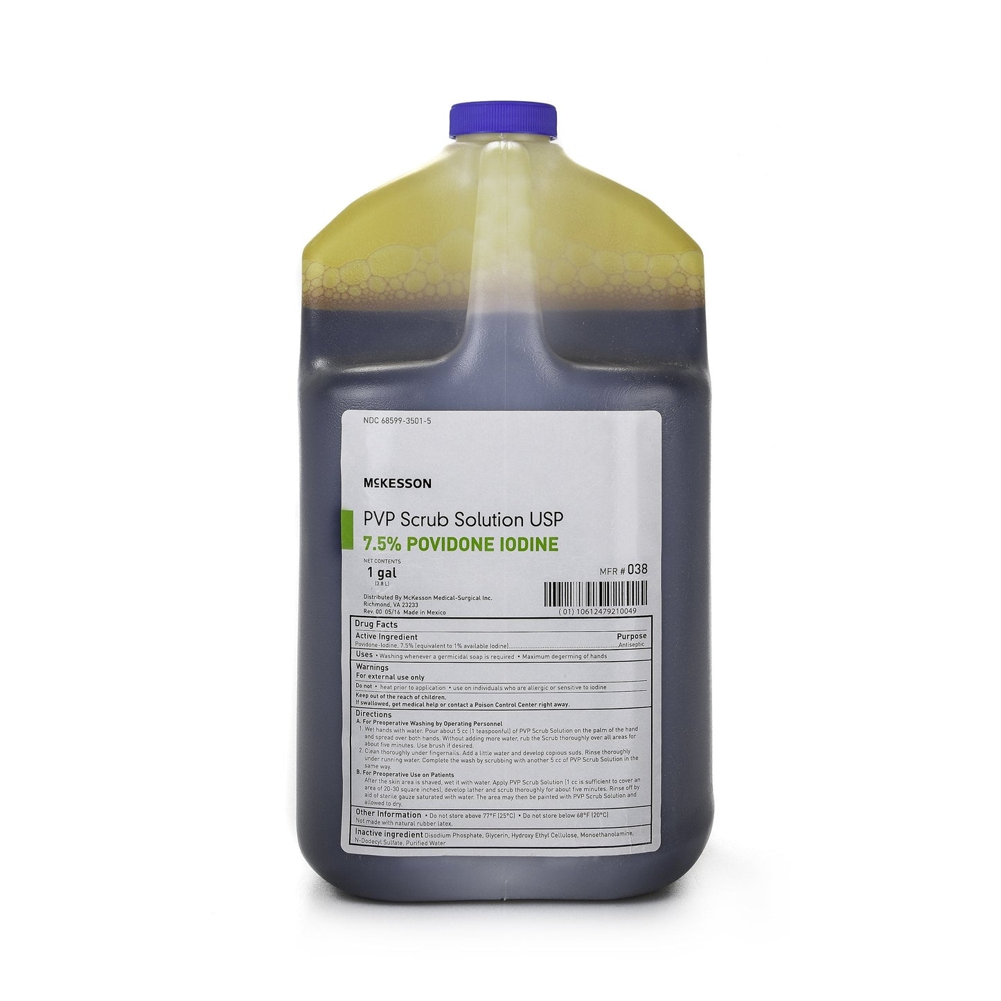 Surgical Scrub Solution McKesson 1 gal. Jug 7.5% Strength Povidone-Iodine NonSterile, Packaging Type- Each