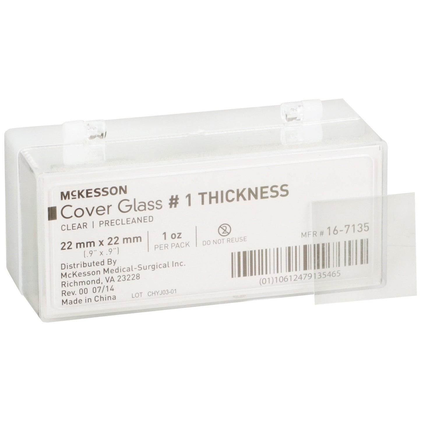 Cover Glass McKesson Square No. 1 Thickness 22 X 22 mm, Packaging Type - Packet