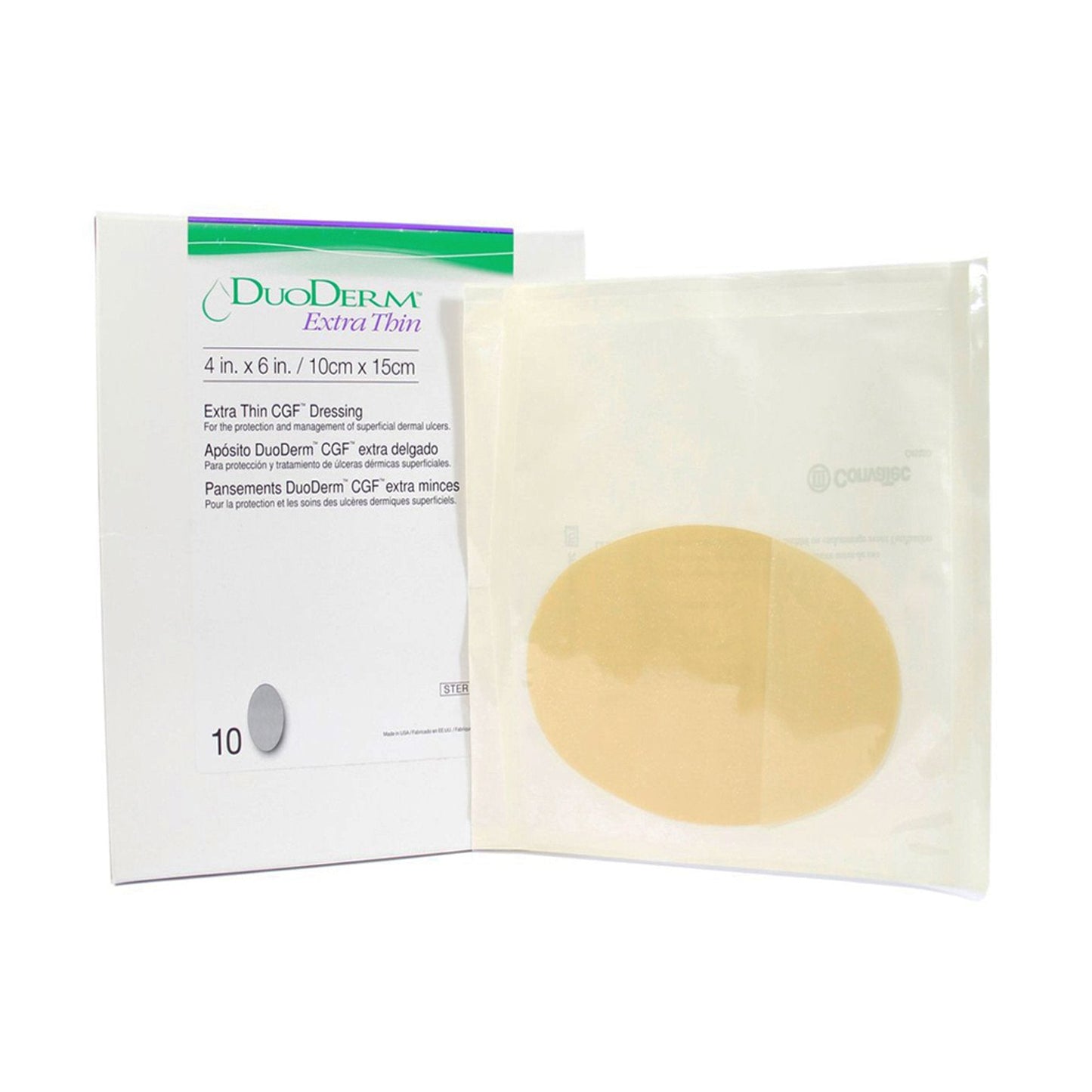 Thin Hydrocolloid Dressing DuoDERM Extra Thin 4 X 6 Inch Oval, Packaging Type- Each