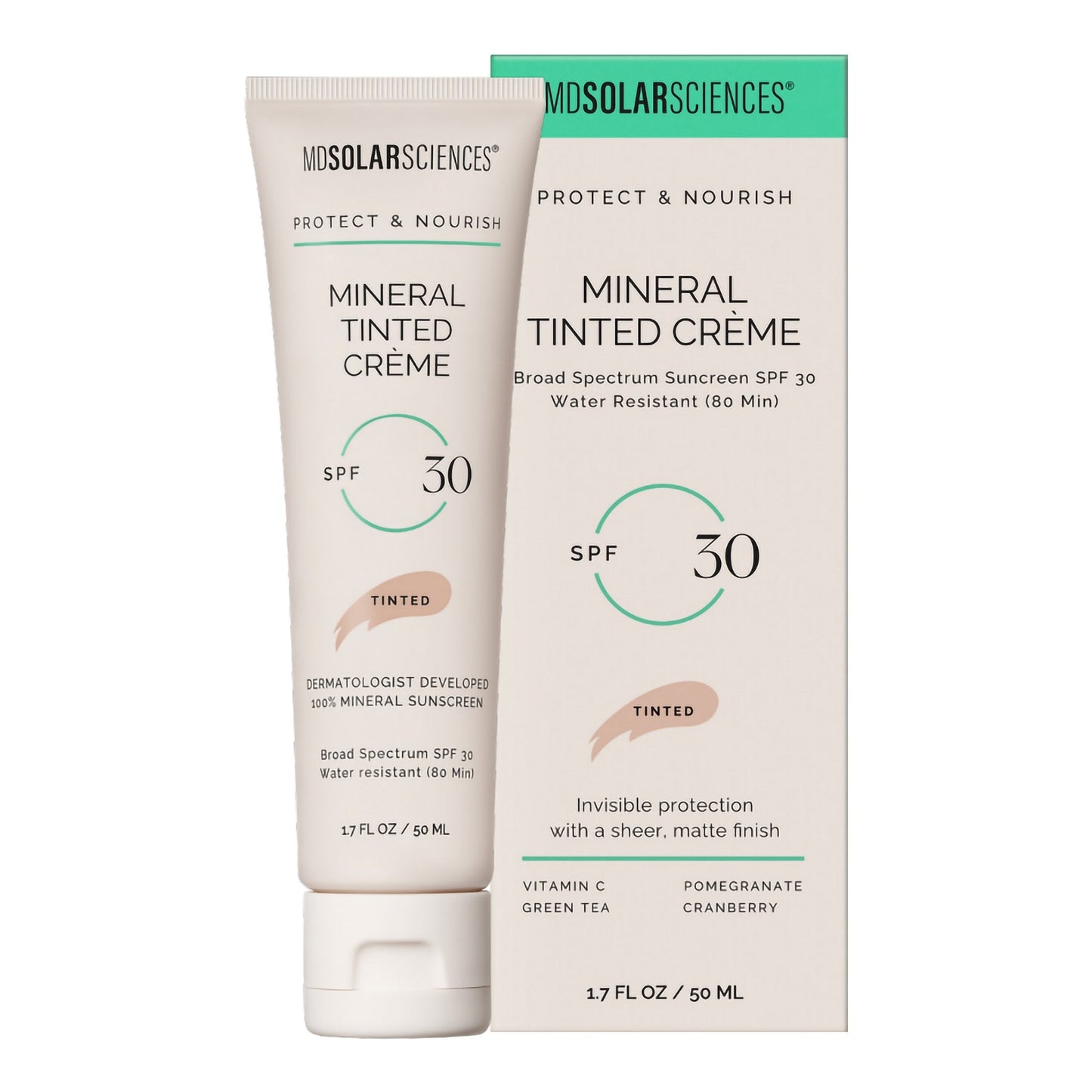 Sunscreen MDSolarSciences Mineral Tinted Crème SPF 30 Cream 1.7 oz. Tube, Packaging Type- Each