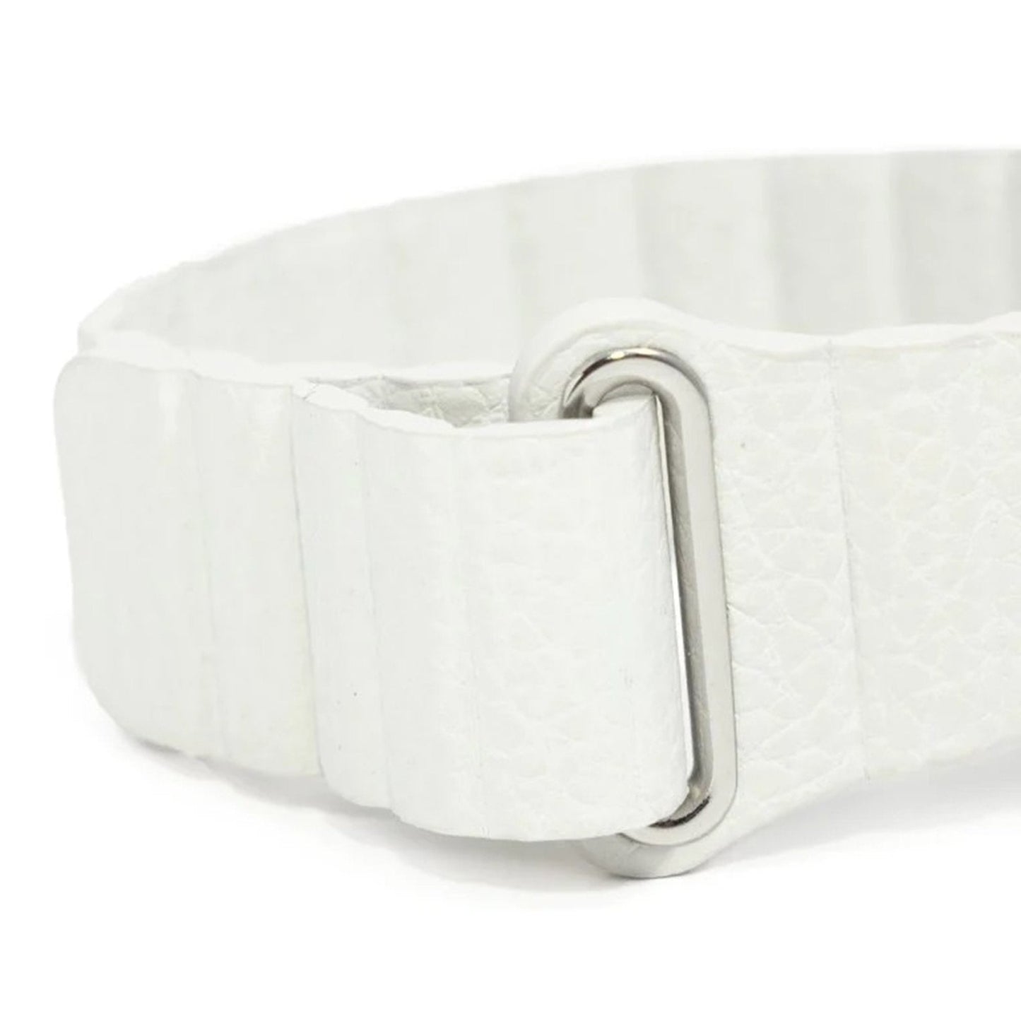Comfort Band Embr Wave 2 White, Faux Vegan Leather, Packaging Type- Each