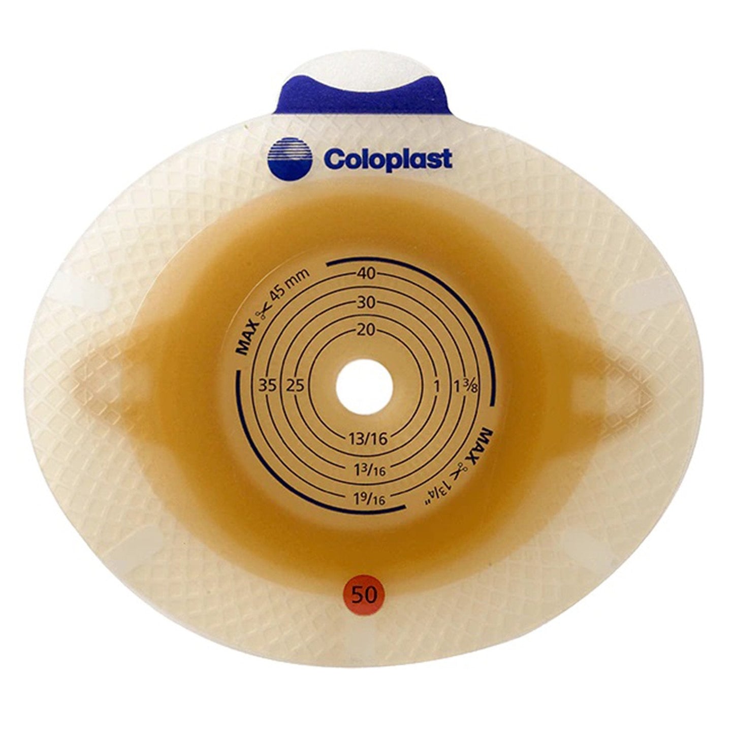 Ostomy Barrier SenSura Click Xpro Trim to Fit, Extended Wear Double Layer Adhesive 70 mm Flange Yellow Code System 3/8-2-1/2 Inch Opening, Packaging Type- Box