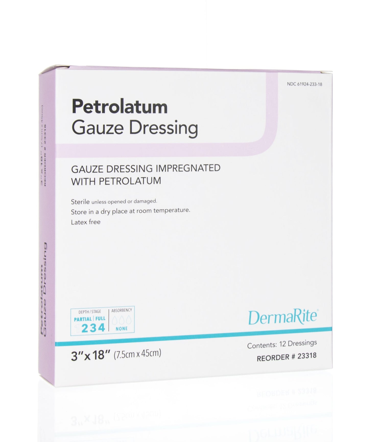 Petrolatum Impregnated Dressing DermaRite Strip 3 X 18 Inch Sterile, Packaging Type- Each