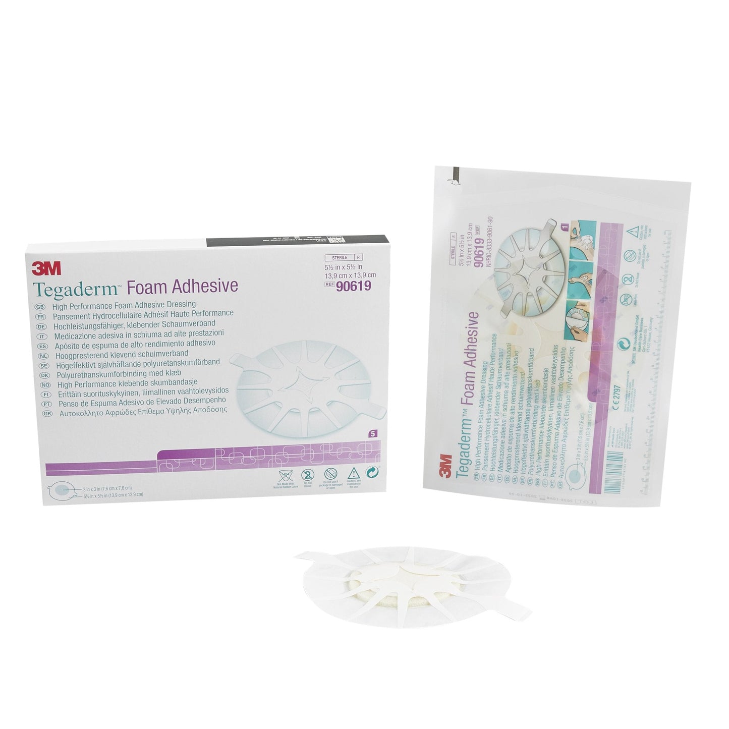 Foam Dressing 3M Tegaderm High Performance 5-1/2 X 5-1/2 Inch With Border Film Backing Acrylic Adhesive Heel Sterile, Packaging Type- Box