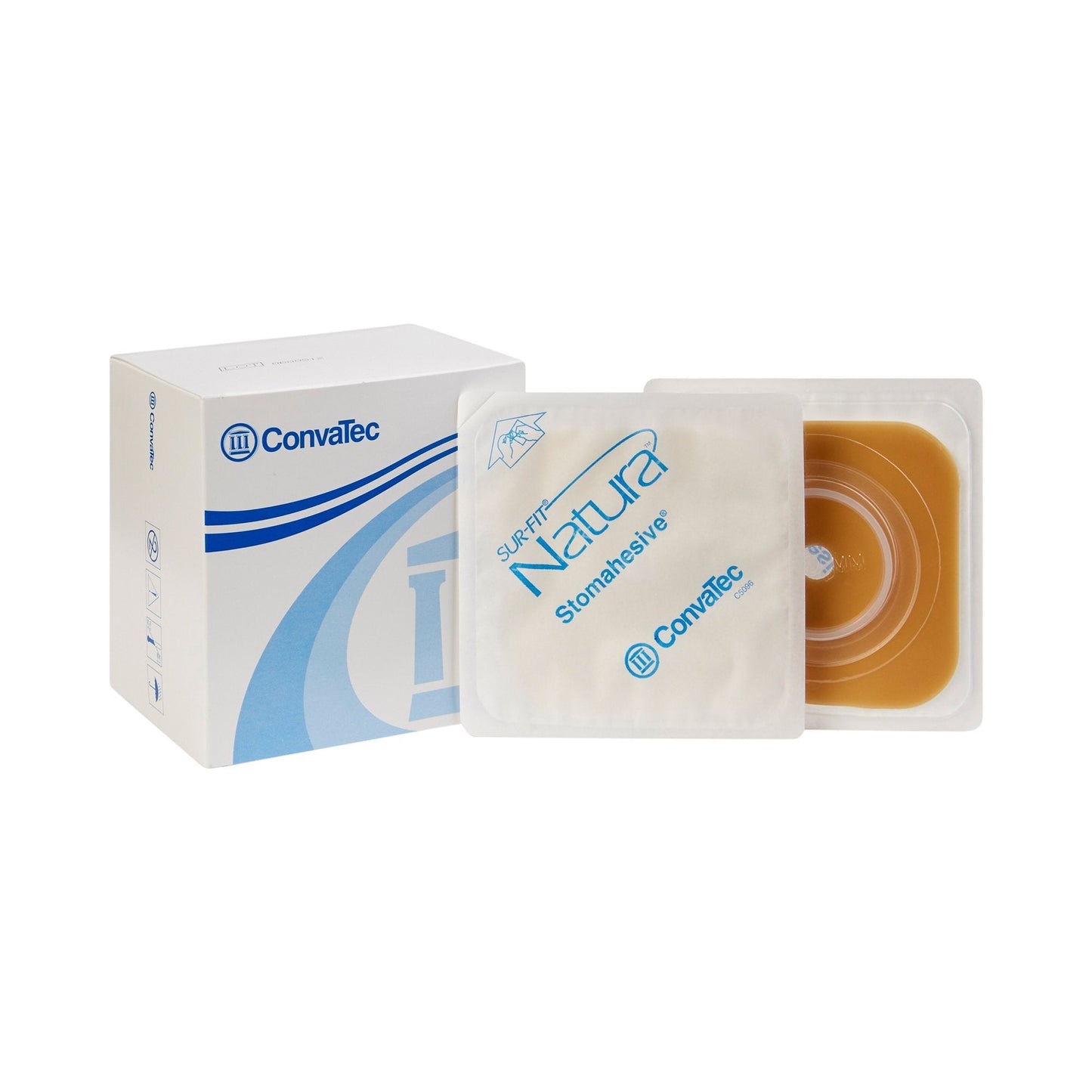 Ostomy Barrier Sur-Fit Natura Trim to Fit, Extended Wear Stomahesive Without Tape Sur-Fit Natura System Hydrocolloid 1 to 1-1/4 Inch Opening 4 X 4 Inch, Packaging Type- Each