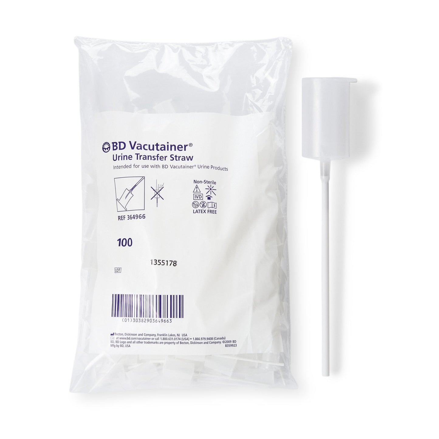 Urine Transfer Straw Vacutainer For BD Vacutainer Urine Collection System, Packaging Type- Box