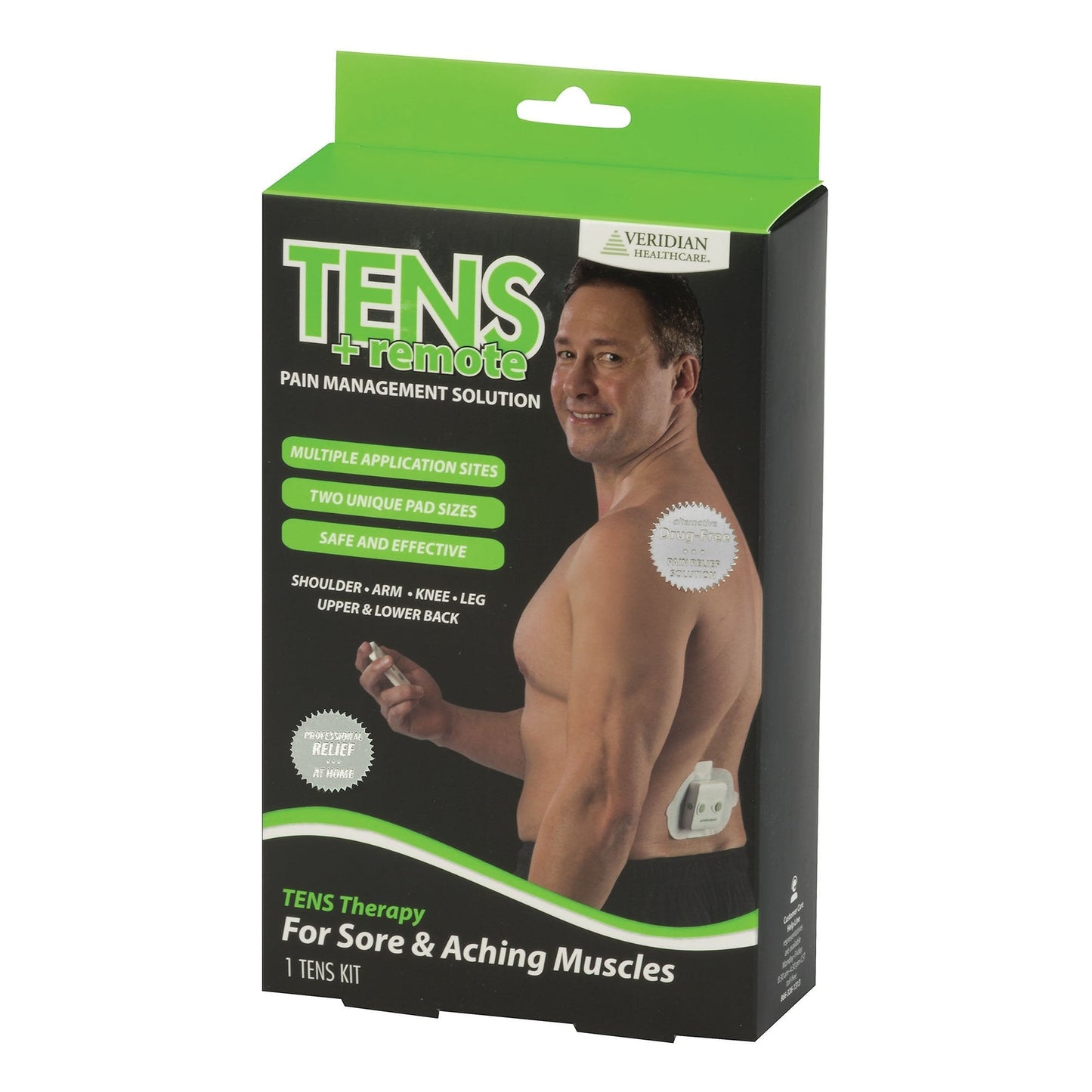 TENS Unit Veridian Healthcare Single-Channel, Packaging Type- Each