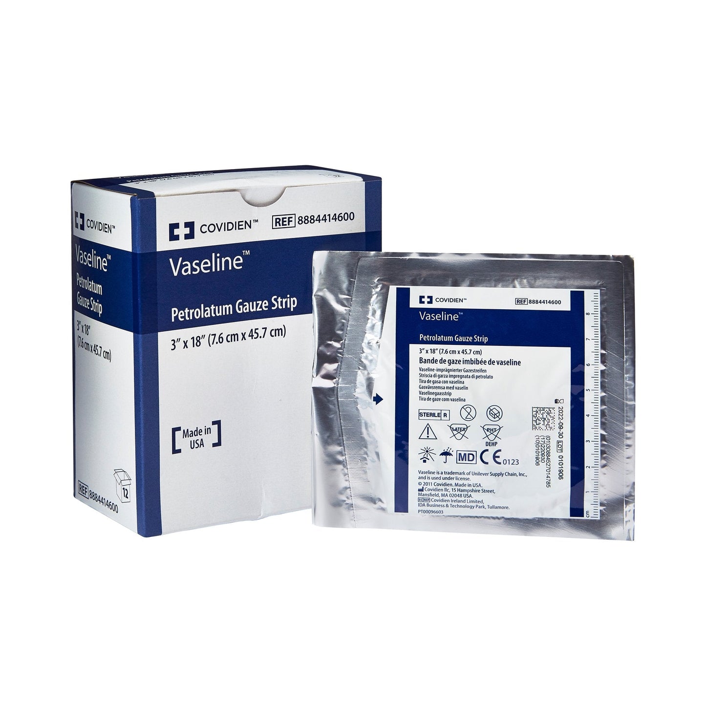 Petrolatum Impregnated Dressing Vaseline Strip 3 X 18 Inch Sterile, Packaging Type- Each