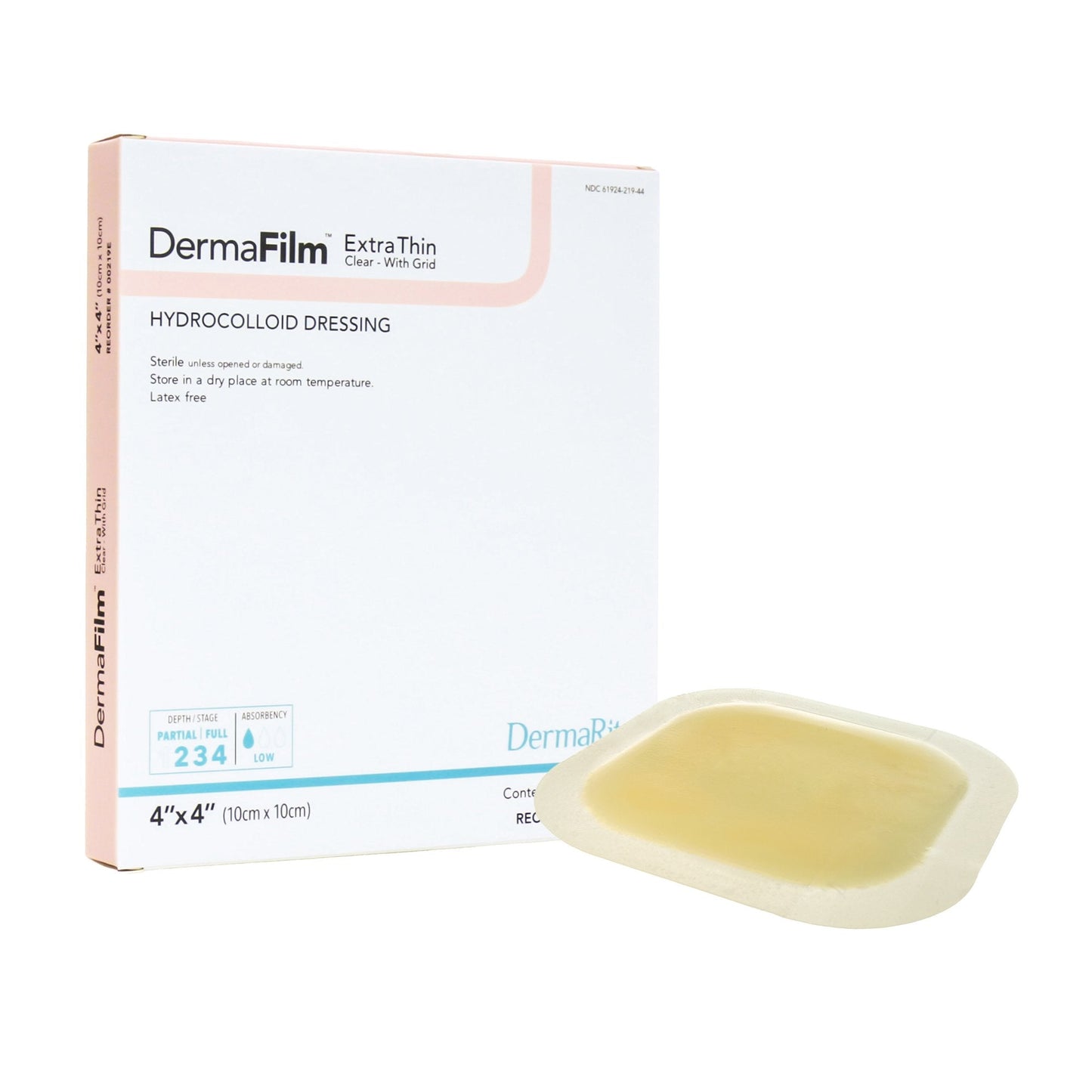 Thin Hydrocolloid Dressing DermaFilm 4 X 4 Inch Square, Packaging Type- Each