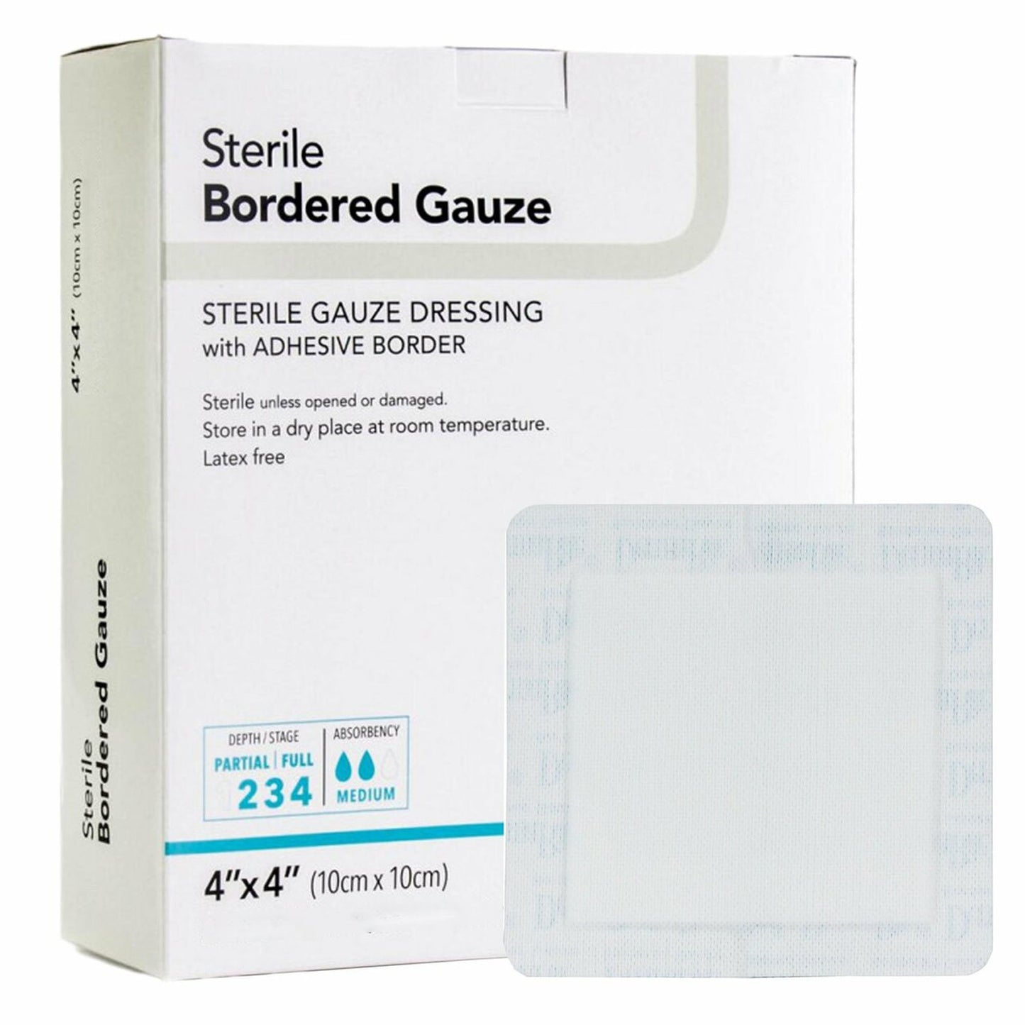 Island Dressing DermaRite Bordered Gauze 4 X 4 Inch Square NonSterile, Packaging Type- Each