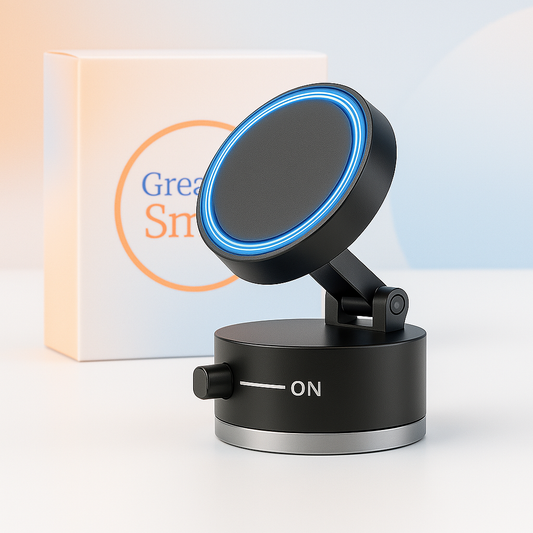 MagLock360™ Magnetic Car Mount – Vacuum Suction, 360° Swivel, MagSafe-Ready