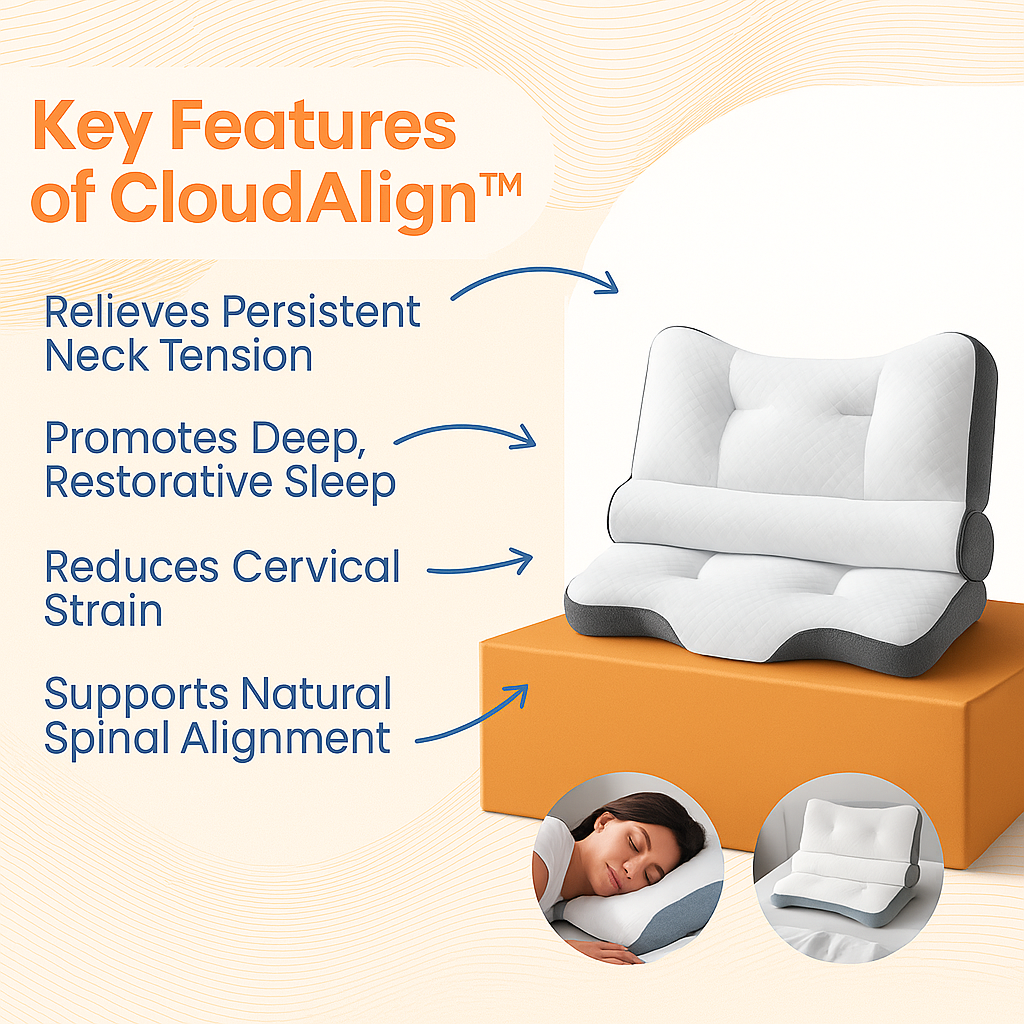 CloudAlign™ Neck Pain Pillow – Ergonomic Neck Support for Restful Sleep