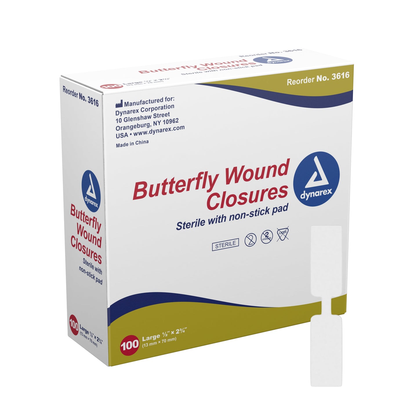Skin Closure Strip Secure Strip 1/2 X 2-3/4 Inch Plastic Butterfly Closure White, Packaging Type- Box